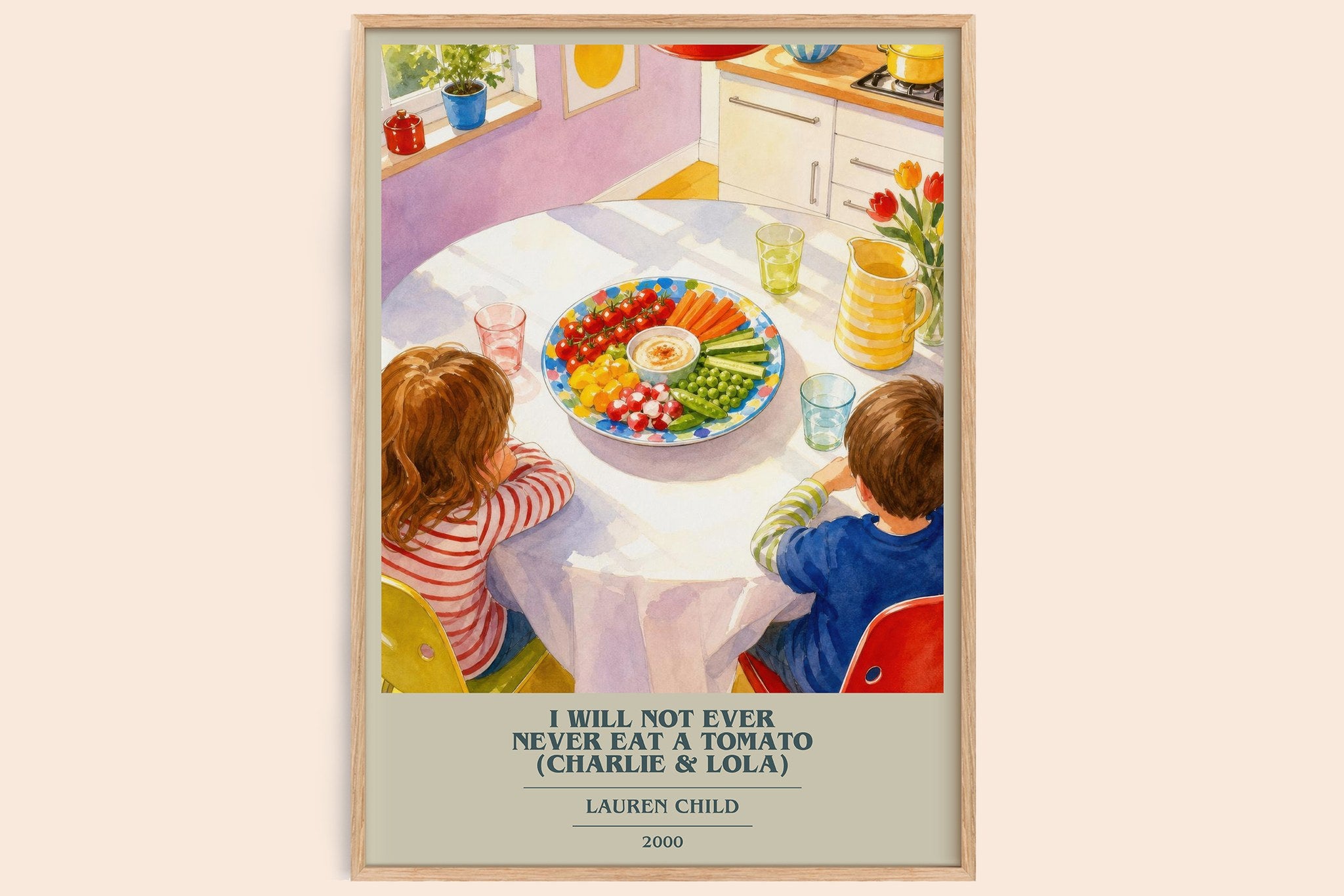 I Will Not Ever Never Eat a Tomato (Charlie & Lola) Book Cover Poster by Lauren Child