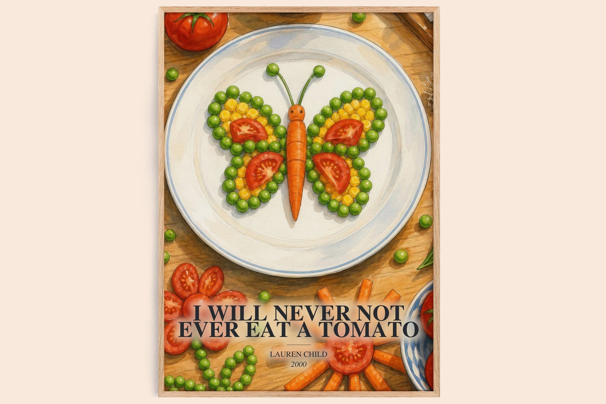 I will never not ever eat a tomato Book Watercolour Illustration by Lauren Child