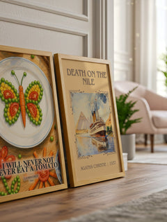 I will never not ever eat a tomato watercolour print framed by window – literary home decor