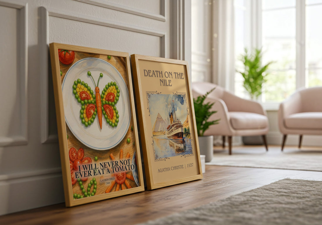 I will never not ever eat a tomato watercolour print framed by window – literary home decor