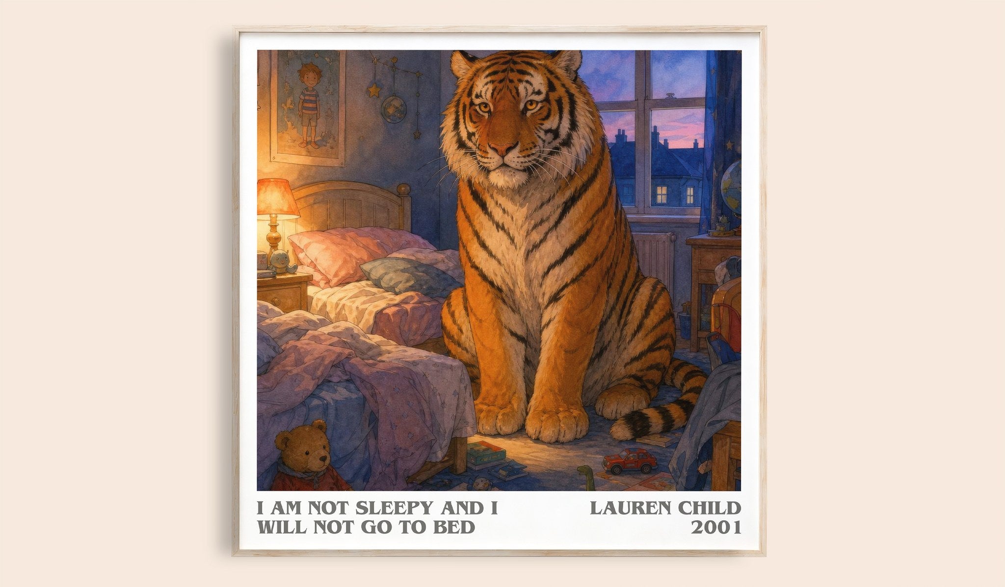 I Am Not Sleepy and I Will Not Go to Bed Literary Art Print by Lauren Child