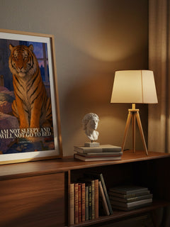 I Am Not Sleepy and I Will Not Go to Bed watercolour print on bookshelf – Lauren Child fan gift