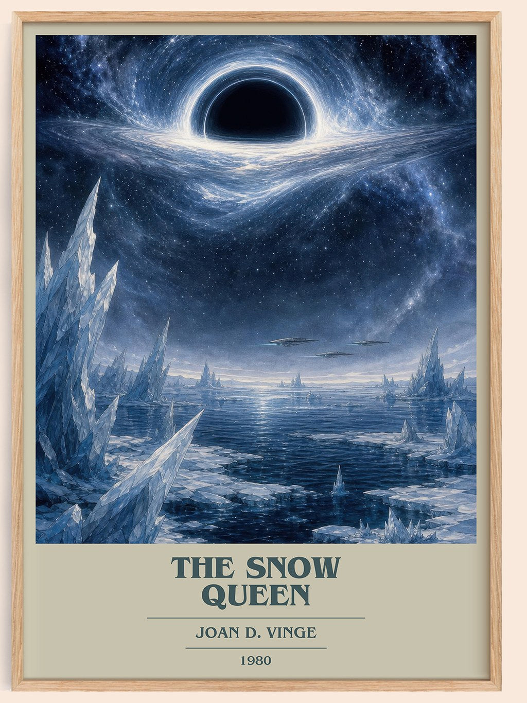 The Snow Queen book cover book poster by Joan D. Vinge – framed literary art print