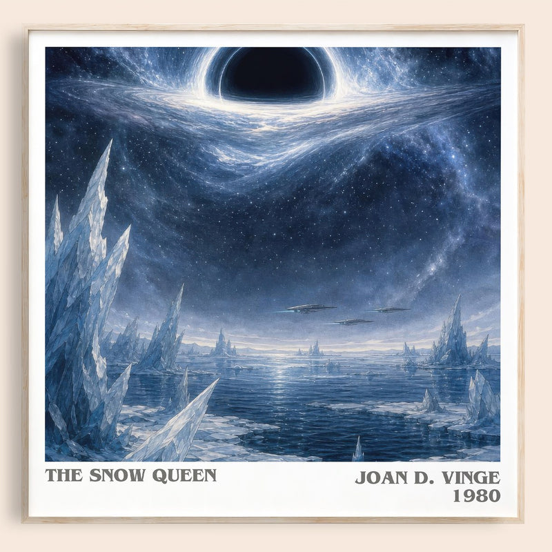 The Snow Queen literary book poster by Joan D. Vinge – framed literary art print