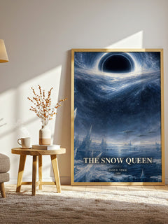 The Snow Queen watercolour print in frame leaning in hallway – sci fi wall art