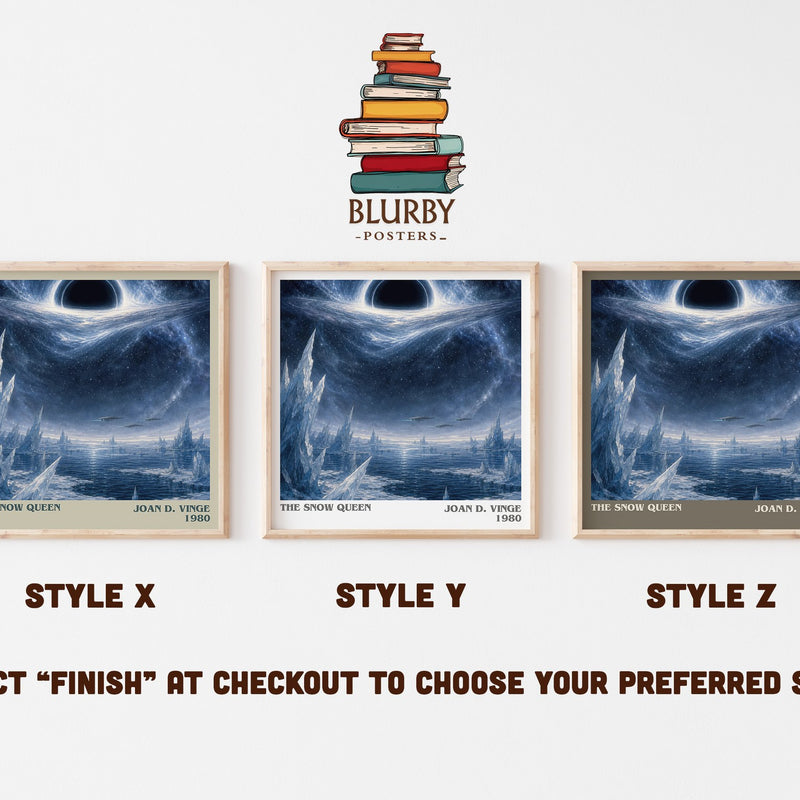 The Snow Queen literary print in frame leaning in hallway – sci fi wall art