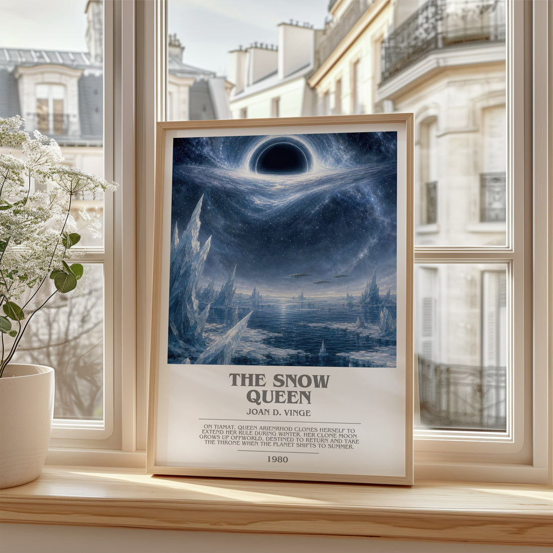 The Snow Queen bookish poster colour and style options – Joan D. Vinge book art