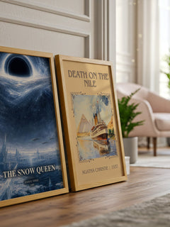 The Snow Queen watercolour print framed by window – literary home decor
