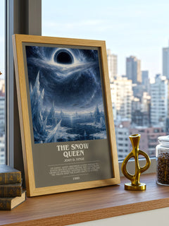 The Snow Queen bookish print framed by window – literary home decor