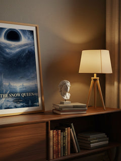 The Snow Queen watercolour print on bookshelf – Joan D. Vinge fan gift
