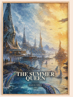 The Summer Queen watercolour book poster by Joan D. Vinge – framed literary art print