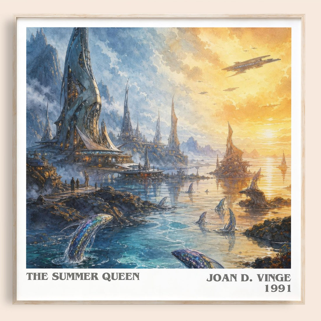 The Summer Queen literary book poster by Joan D. Vinge – framed literary art print