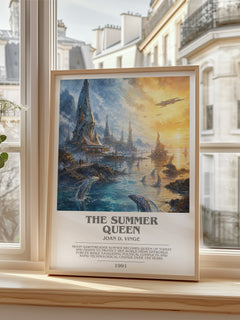 The Summer Queen bookish poster colour and style options – Joan D. Vinge book art