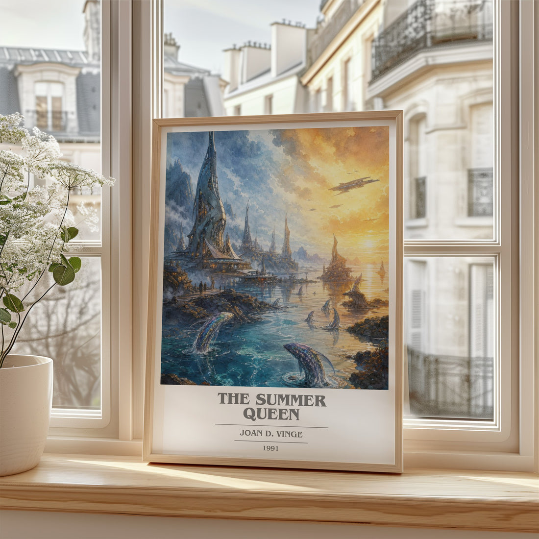 The Summer Queen book cover poster colour and style options – Joan D. Vinge book art