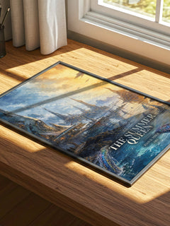 The Summer Queen watercolour book poster framed on wall – sci fi wall art