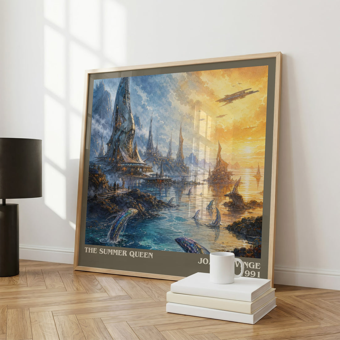 The Summer Queen literary print framed by window – literary home decor