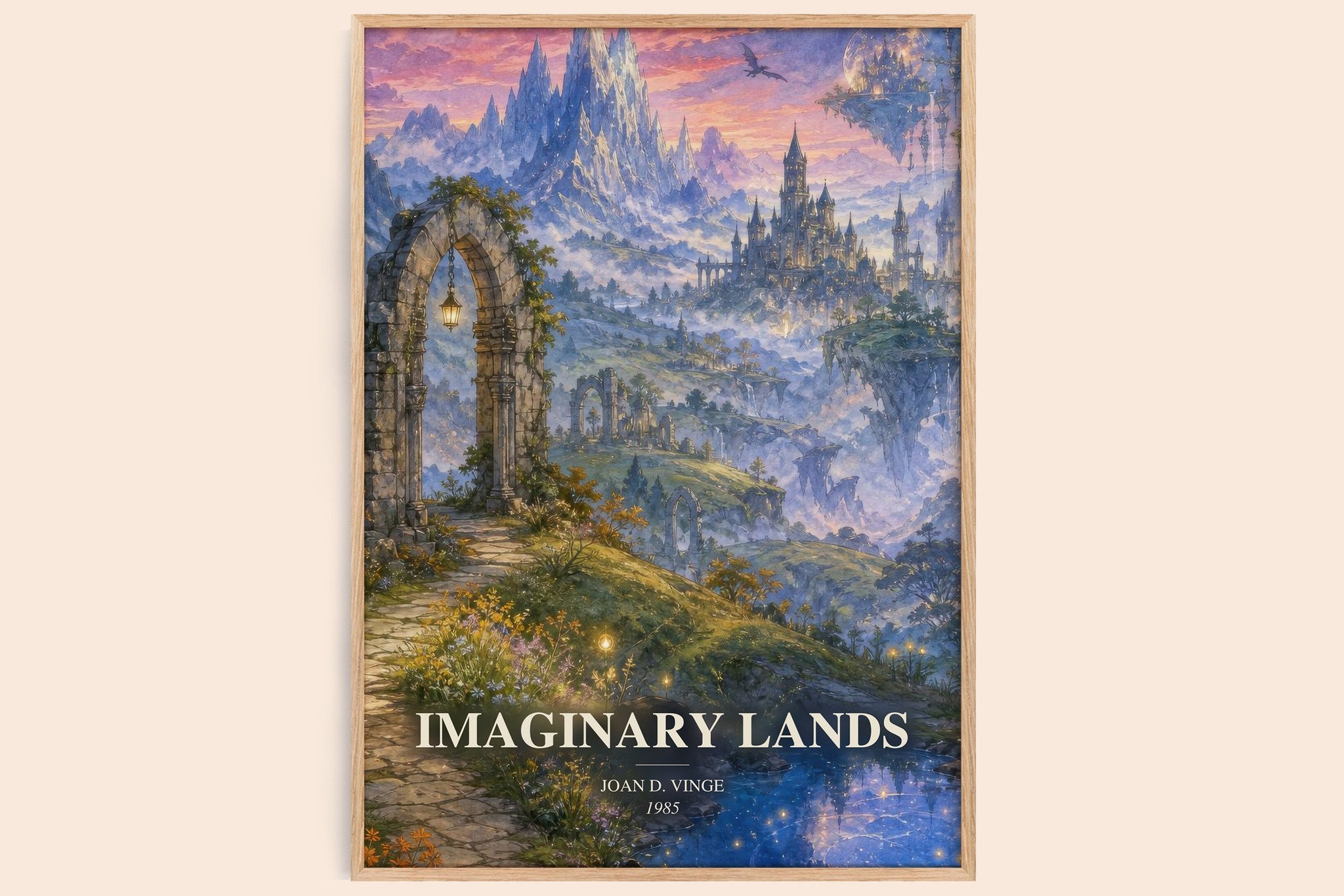 Imaginary Lands Book Watercolour Illustration by Joan D. Vinge