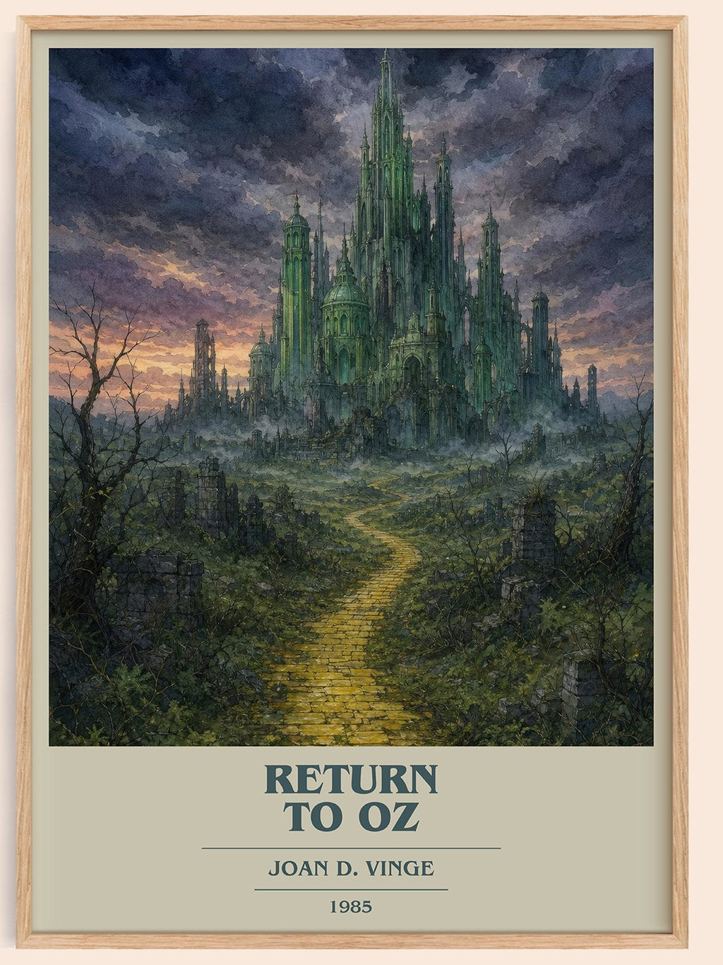 Return to Oz book cover book poster by Joan D. Vinge – framed literary art print