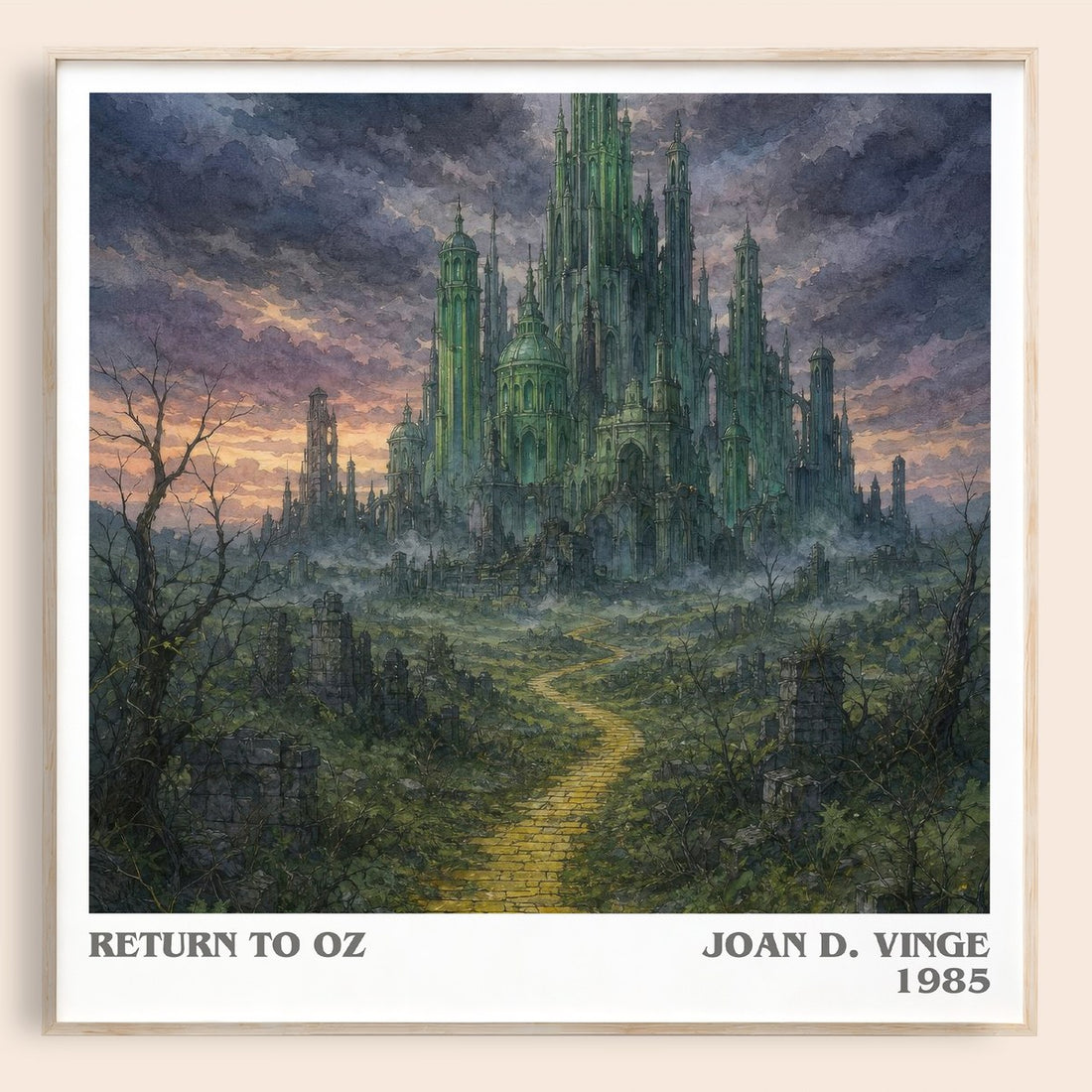 Return to Oz literary book poster by Joan D. Vinge – framed literary art print