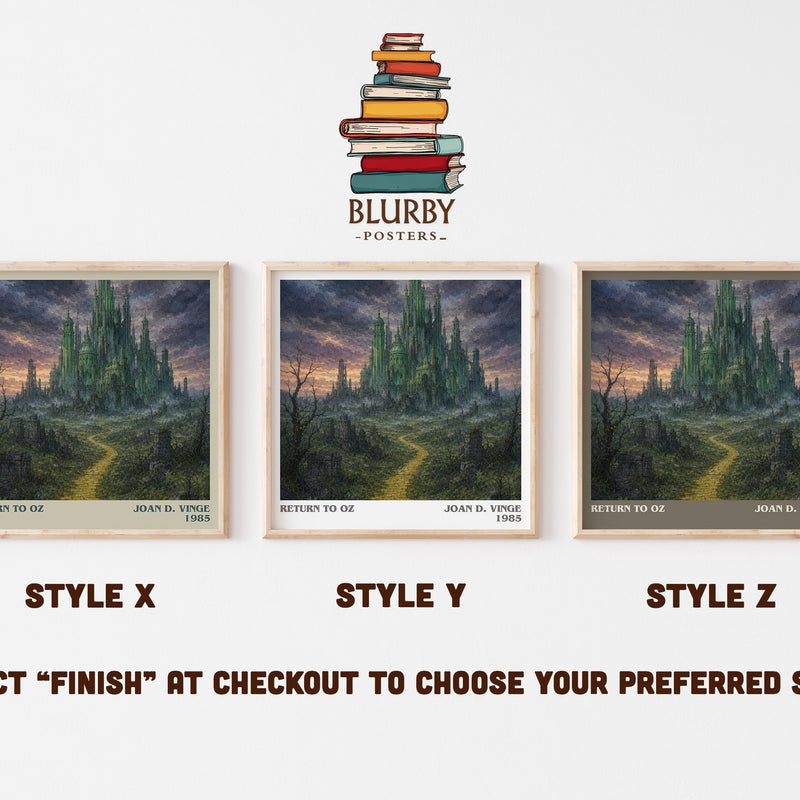 Return to Oz literary print in frame leaning in hallway – fantasy wall art
