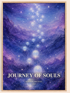Journey of souls watercolour book poster by Newton, Michael – framed literary art print