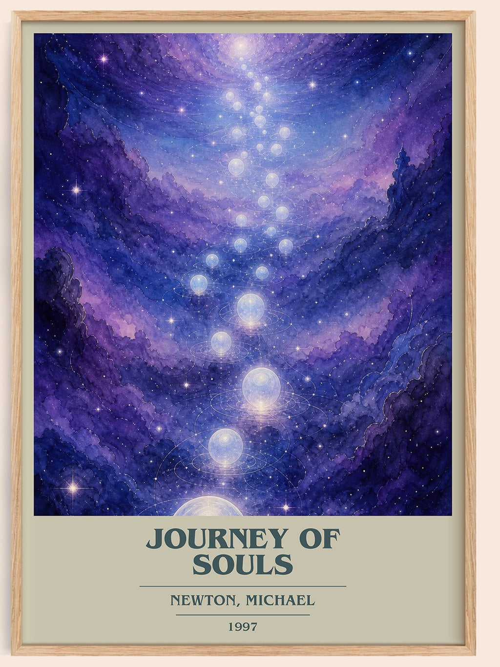Journey of souls book cover book poster by Newton, Michael – framed literary art print