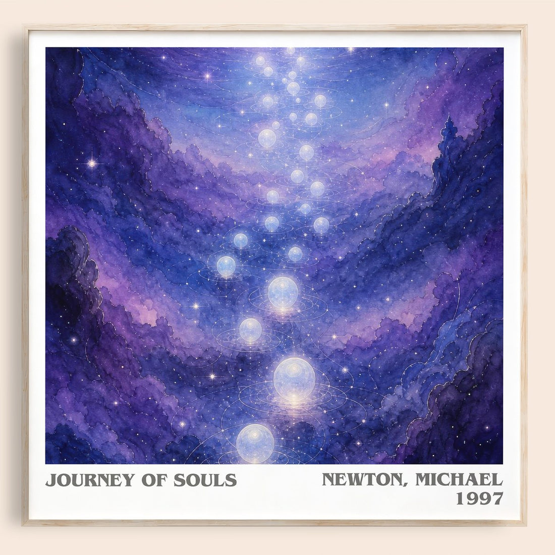 Journey of souls literary book poster by Newton, Michael – framed literary art print