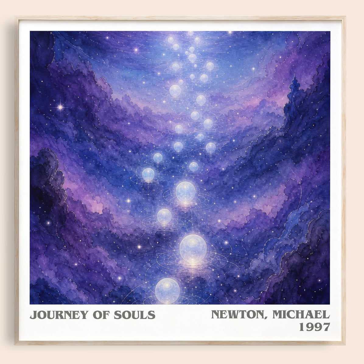 Journey of souls literary book poster by Newton, Michael – framed literary art print