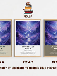 Journey of souls bookish print in frame leaning in hallway – non fiction wall art