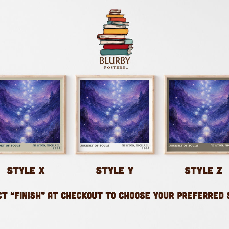 Journey of souls literary print in frame leaning in hallway – non fiction wall art