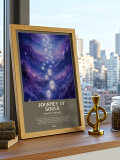 Journey of souls bookish print framed by window – literary home decor