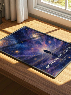 Destiny of souls watercolour book poster framed on wall – non fiction wall art