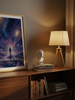 Destiny of souls watercolour print on bookshelf – Newton, Michael fan gift
