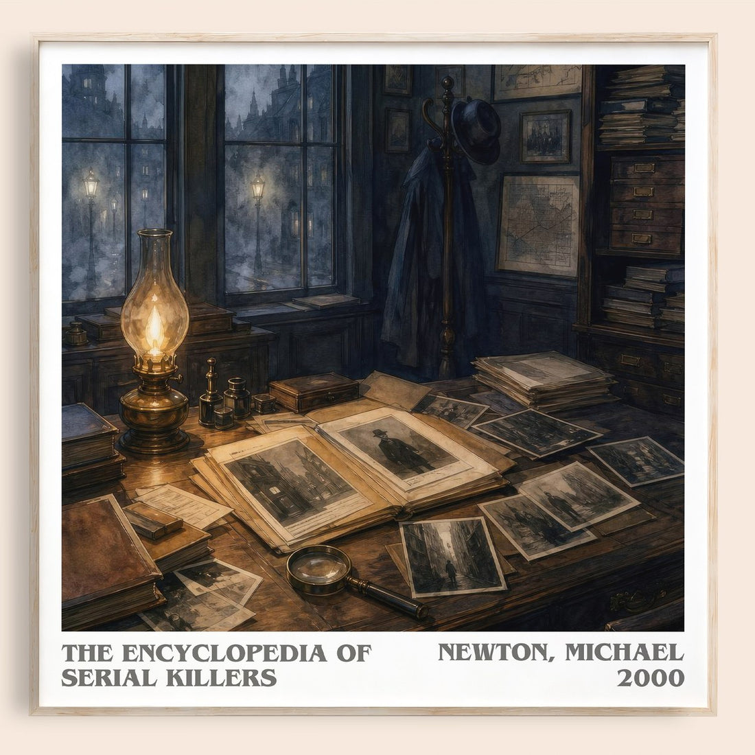 The encyclopedia of serial killers literary book poster by Newton, Michael – framed literary art print