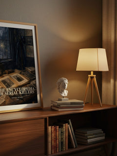 The encyclopedia of serial killers watercolour print on bookshelf – Newton, Michael fan gift