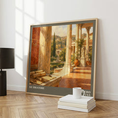 De oratore literary print framed by window – literary home decor