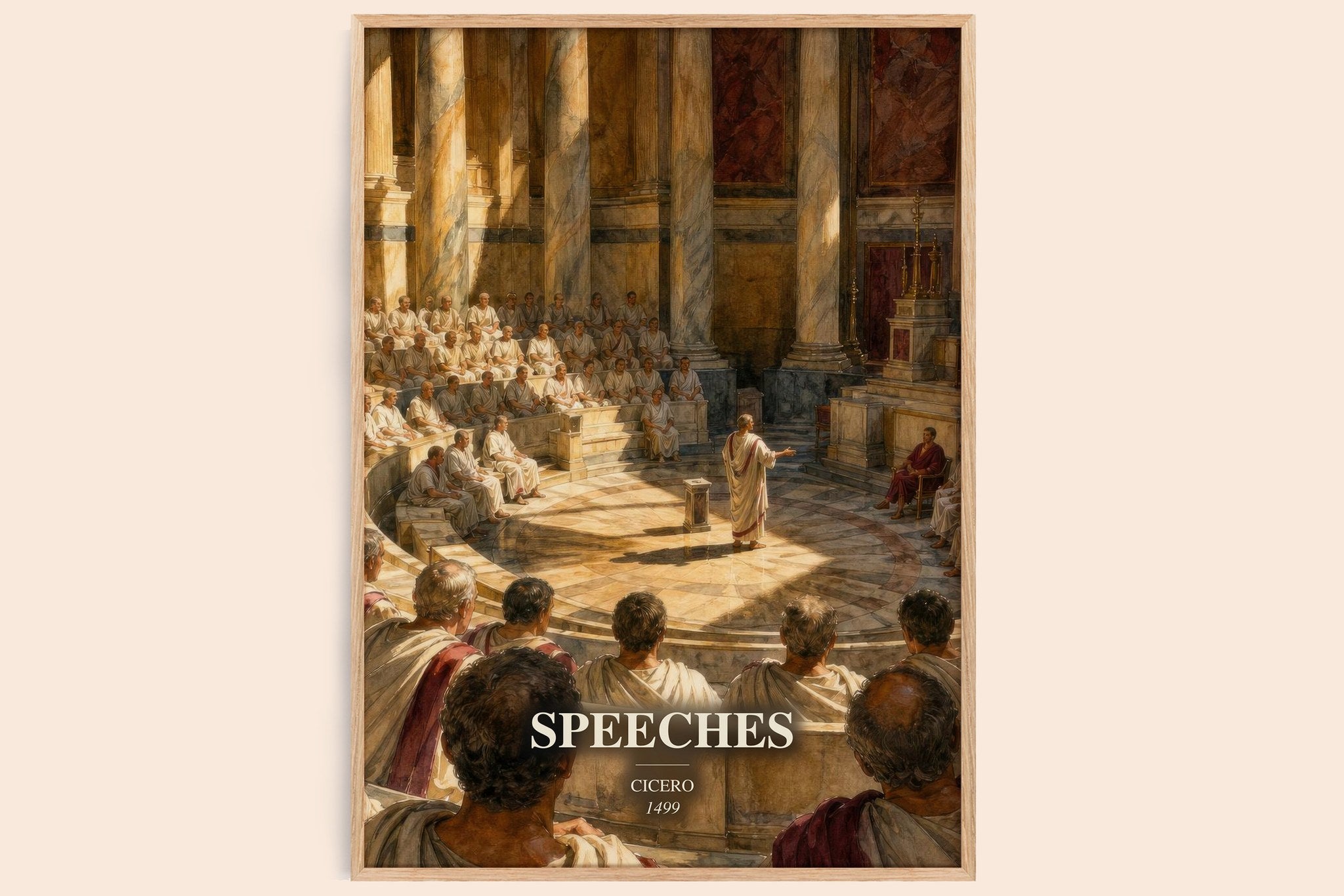 Speeches Book Watercolour Illustration by Cicero