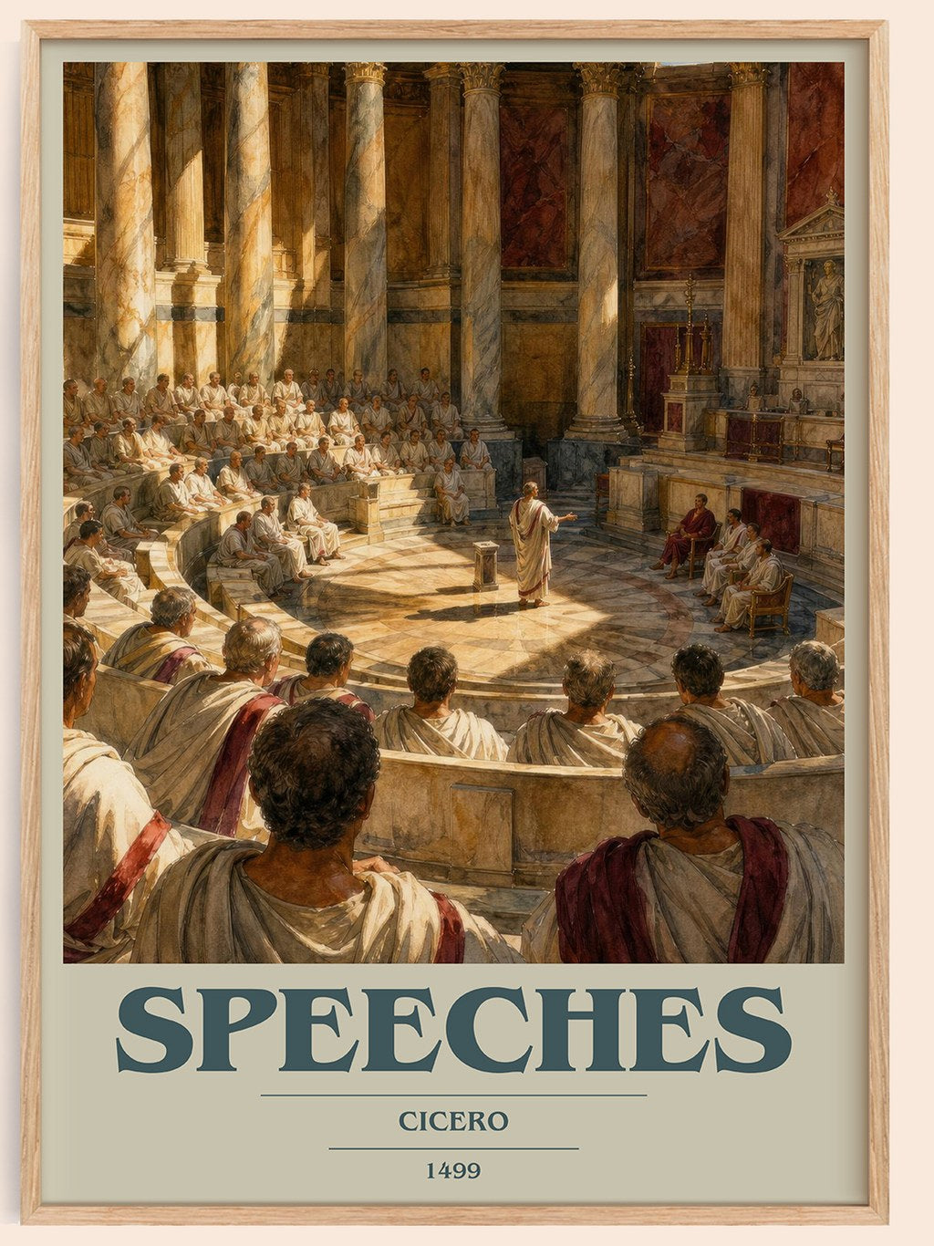 Speeches book cover book poster by Cicero – framed literary art print