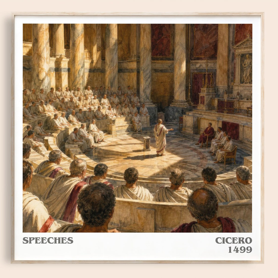 Speeches literary book poster by Cicero – framed literary art print