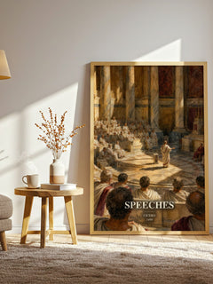 Speeches watercolour print in frame leaning in hallway – philosophy wall art