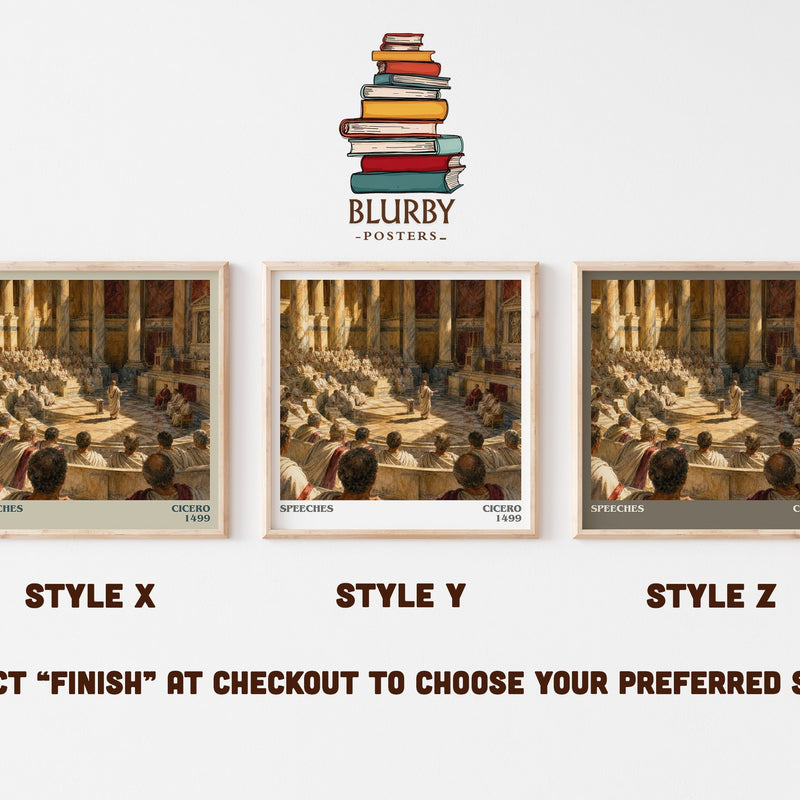 Speeches literary print in frame leaning in hallway – philosophy wall art
