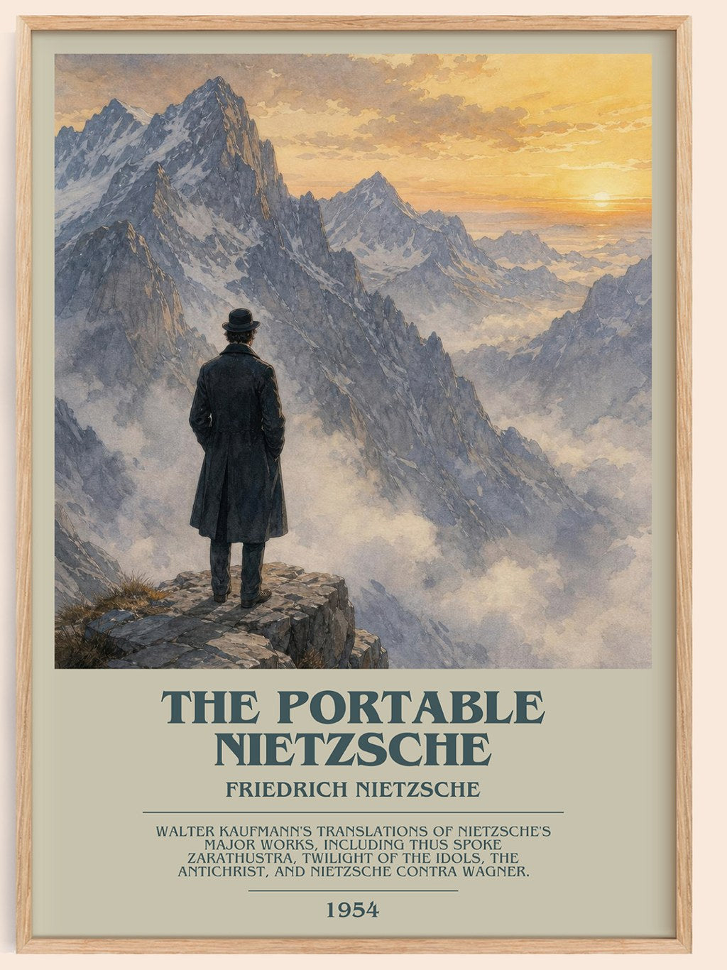 The portable Nietzsche bookish book poster by Friedrich Nietzsche – framed literary art print
