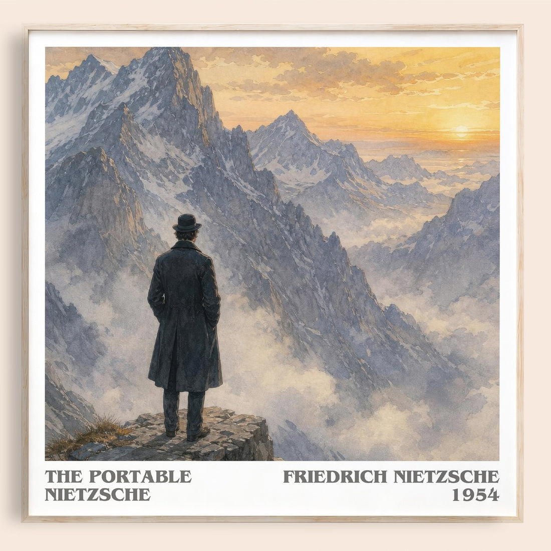 The portable Nietzsche literary book poster by Friedrich Nietzsche – framed literary art print