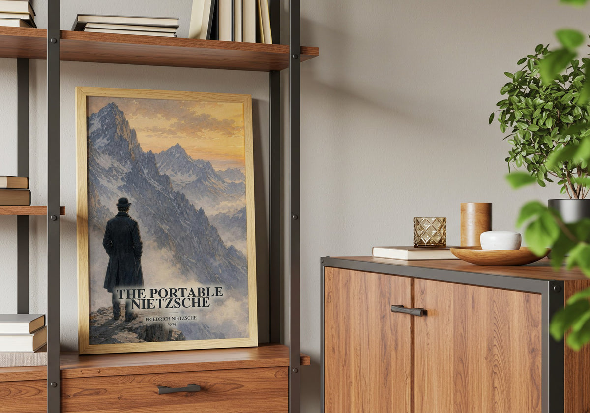 The portable Nietzsche book watercolour illustration paper finish options – matte satin gloss