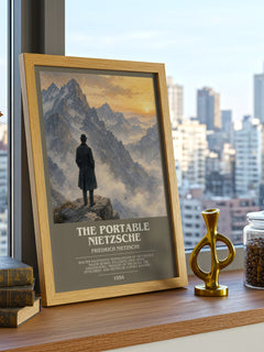 The portable Nietzsche bookish print framed by window – literary home decor