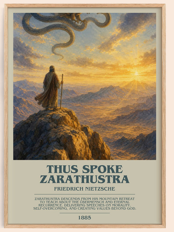 Thus Spoke Zarathustra bookish book poster by Friedrich Nietzsche – framed literary art print