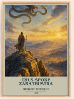 Thus Spoke Zarathustra book cover book poster by Friedrich Nietzsche – framed literary art print