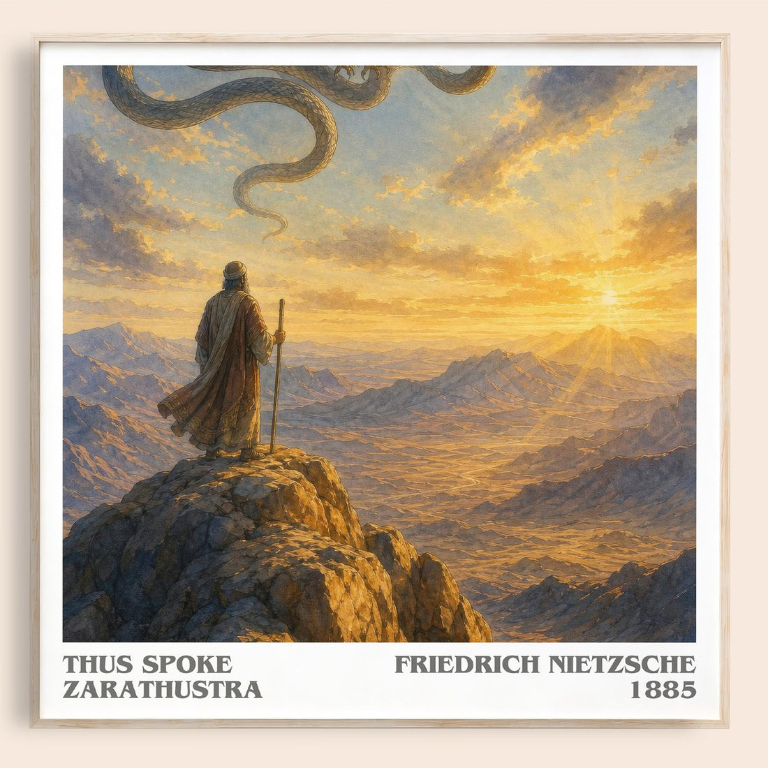 Thus Spoke Zarathustra literary book poster by Friedrich Nietzsche – framed literary art print