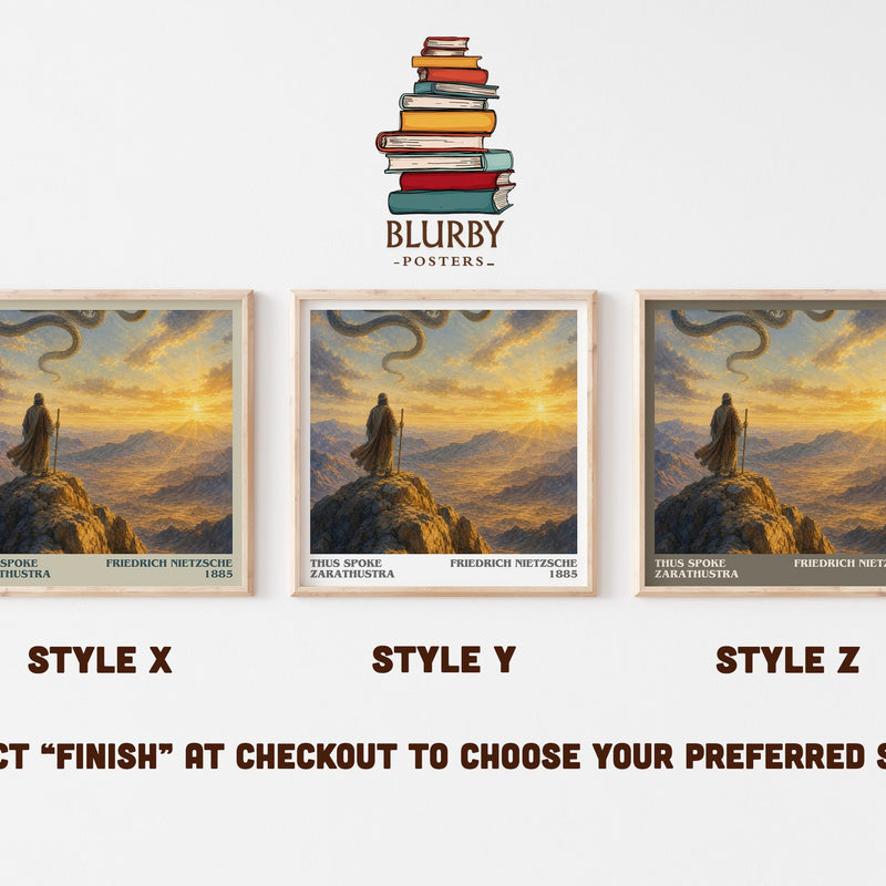 Thus Spoke Zarathustra literary print in frame leaning in hallway – philosophy wall art