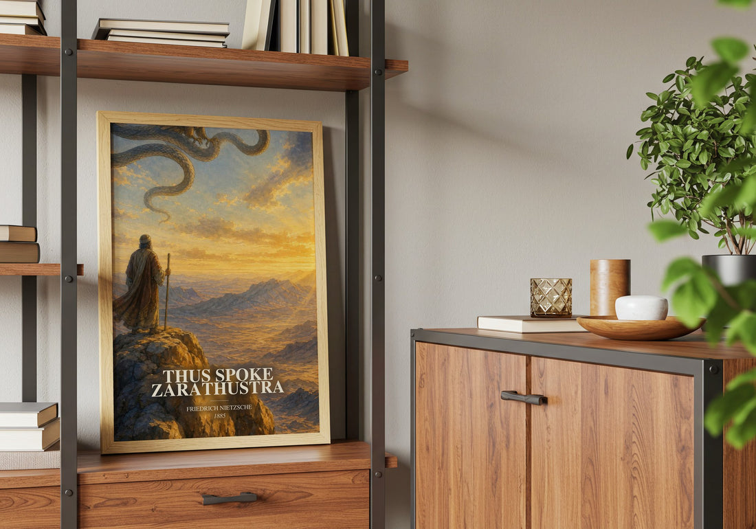Thus Spoke Zarathustra book watercolour illustration paper finish options – matte satin gloss